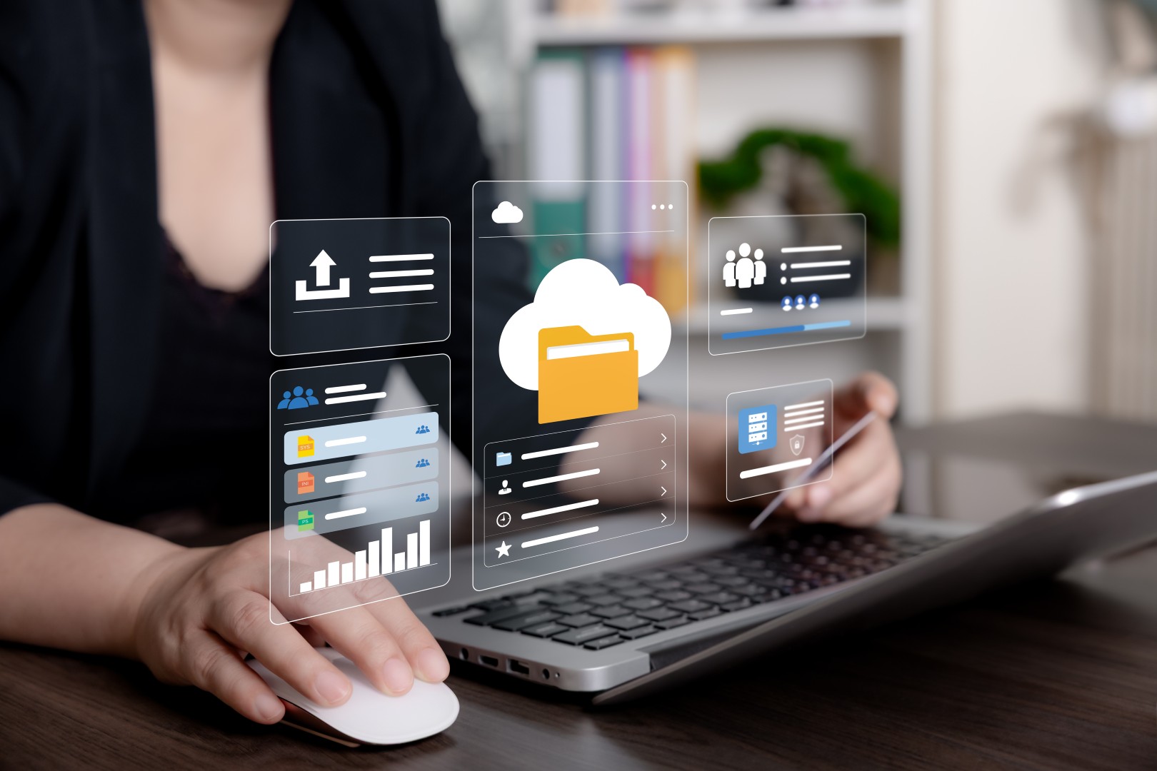 Gestion de fichiers en ligne illustrant les solutions de cloud privé pour entreprise de Healem à Auch