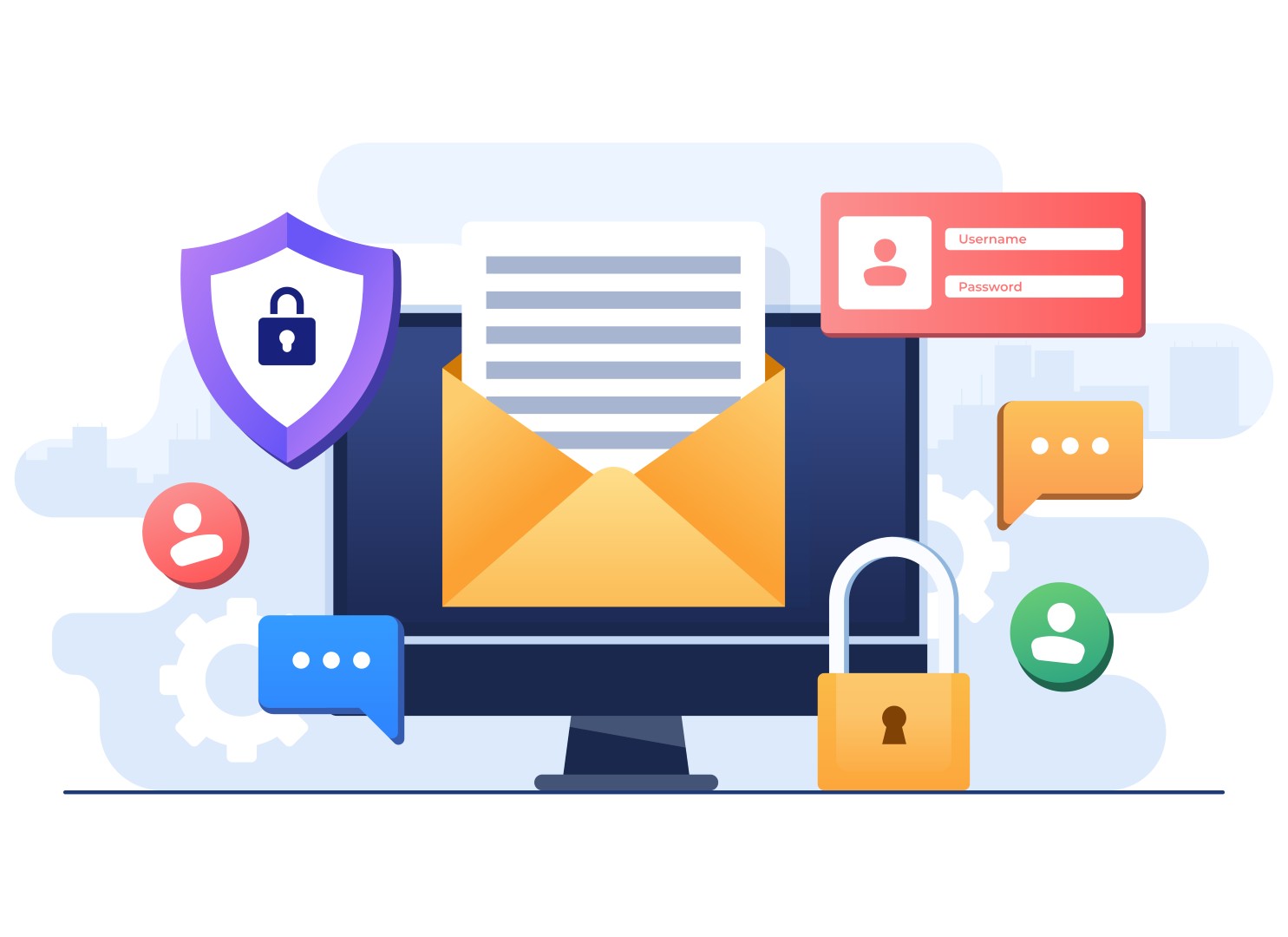 Illustration de messagerie sécurisée avec Healem, entreprise de cybersécurité à Dax