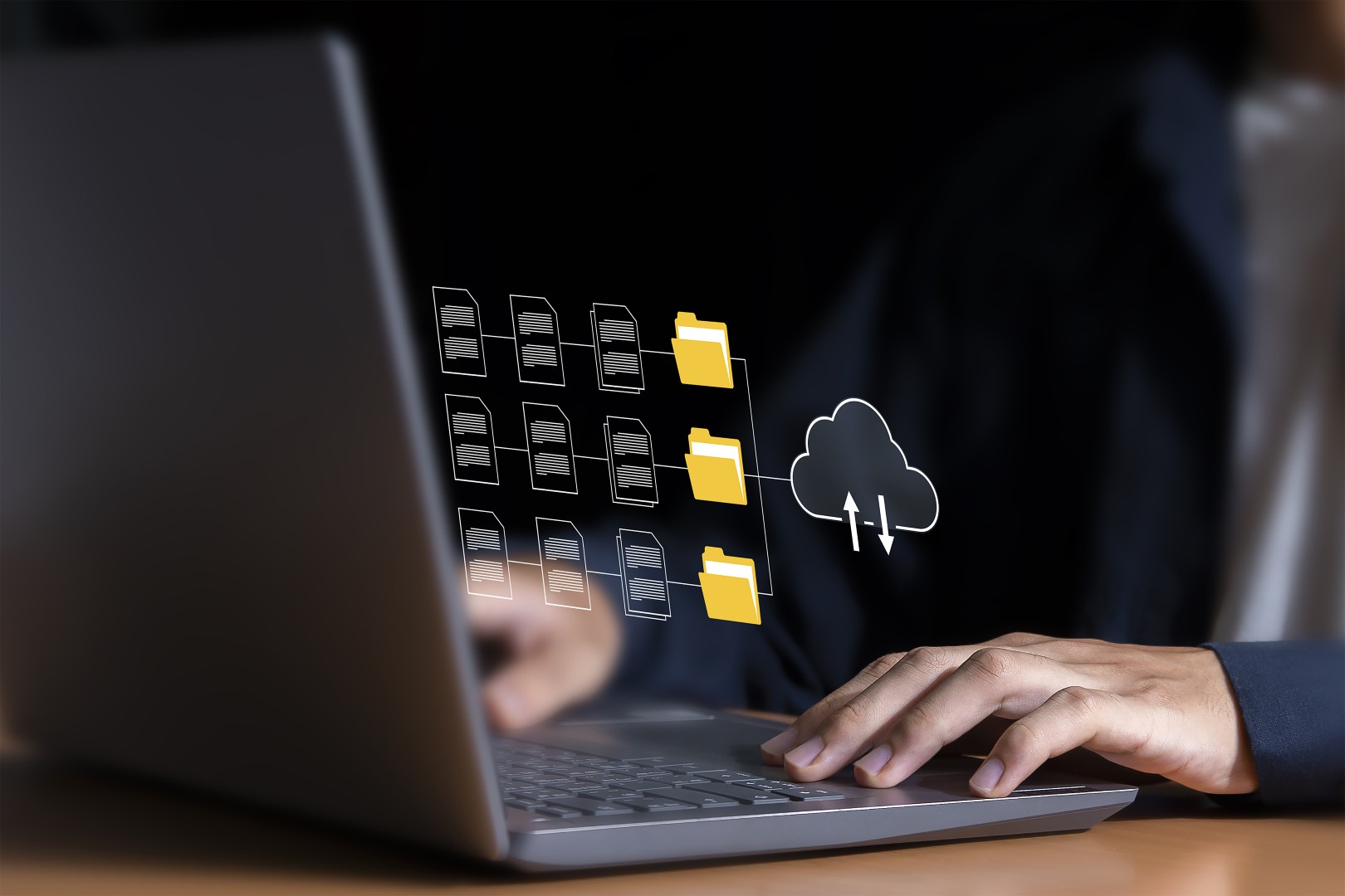 Transfert de fichiers vers le cloud illustrant les solutions de Healem à Dax