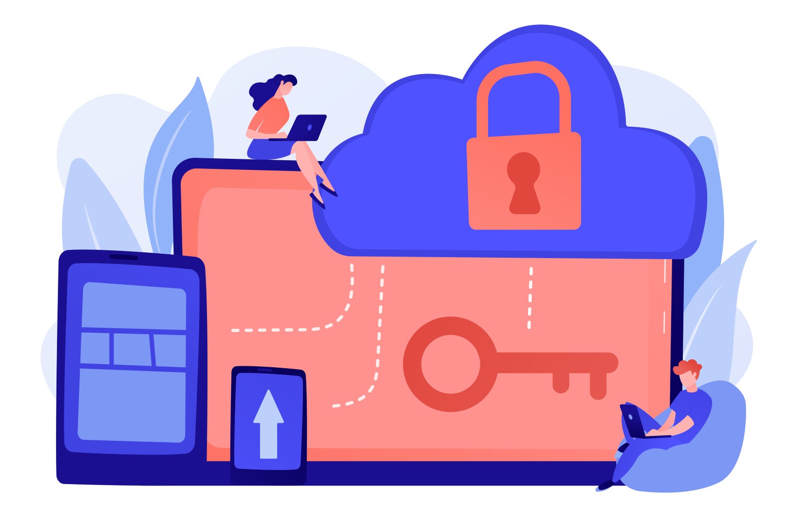 Cloud avec cadenas et appareils connectés illustrant l’hébergement de données de santé proposé par Healem à Pau
